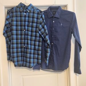 2 Boys long sleeve button-up shirts